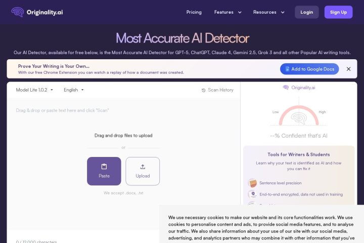 Originality.ai AI 智能体工具截图