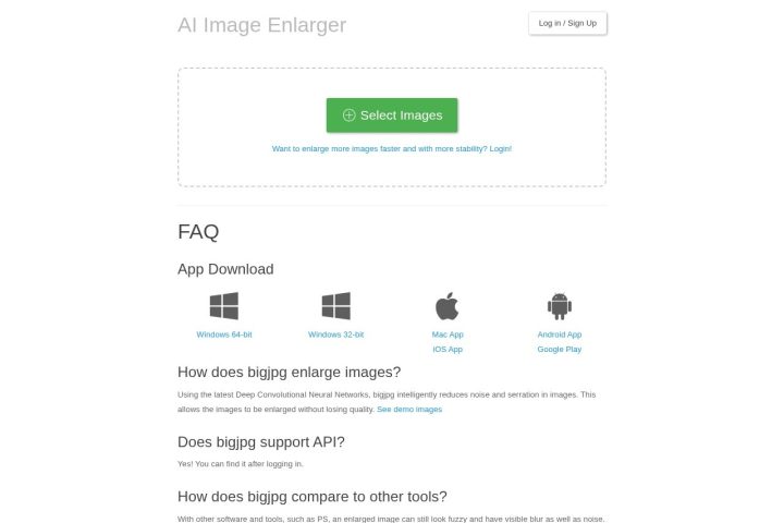 Bigjpg AI 智能体工具截图