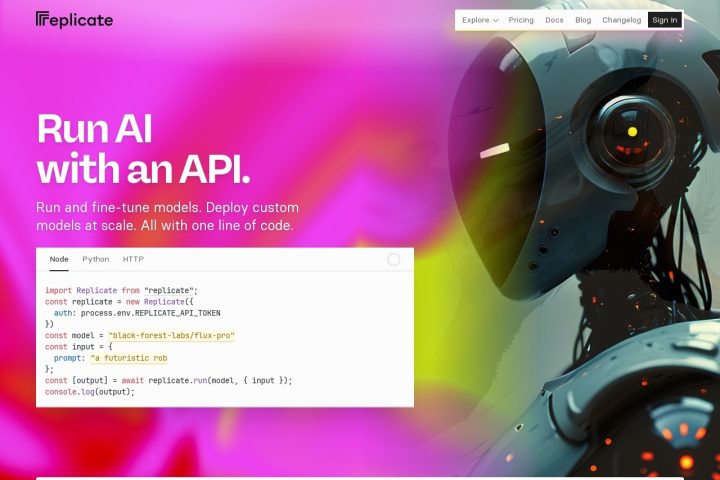 Replicate AI 智能体工具截图