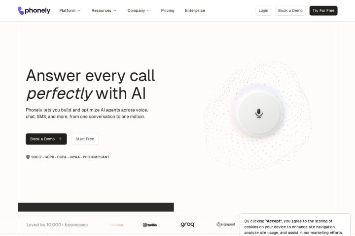 Phonely AI 界面截图