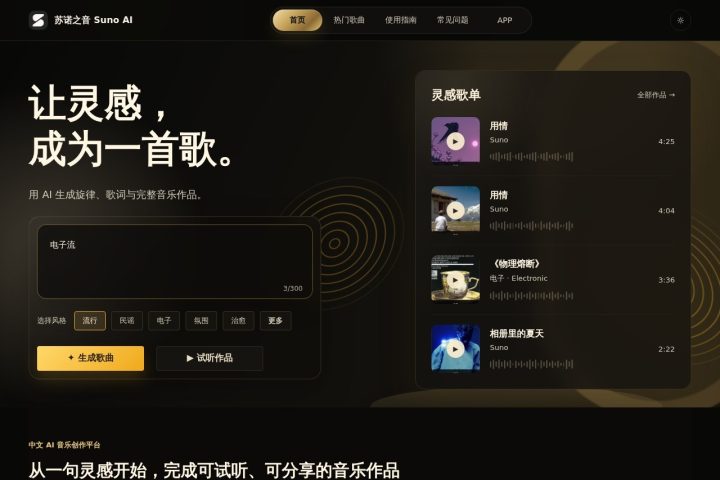 苏诺之音 AI 智能体工具截图